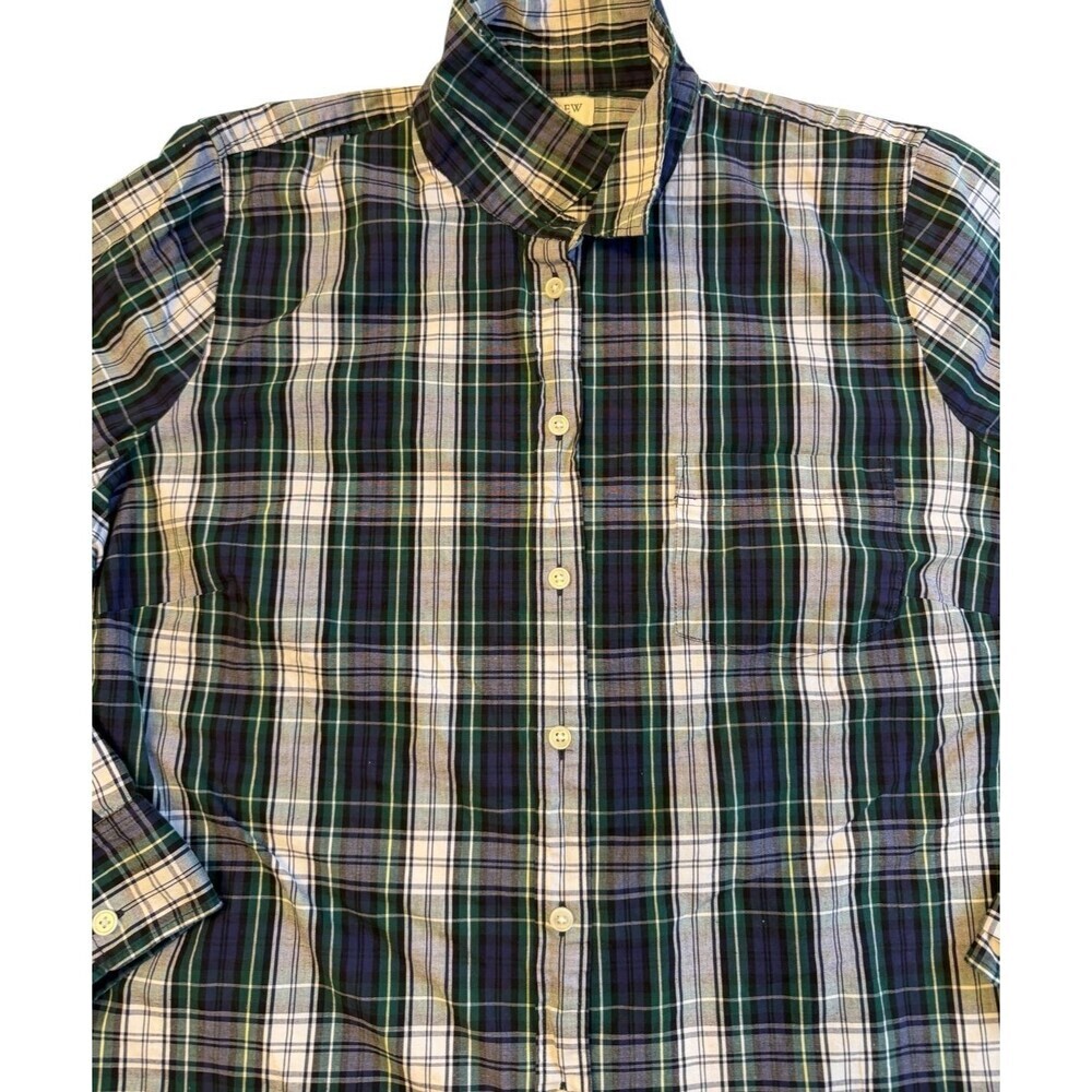 J Crew Re-Imagined Poplin Signature Fit Button-Up Shirt Women’s 2X Plaid Cotton - Picture 6 of 10